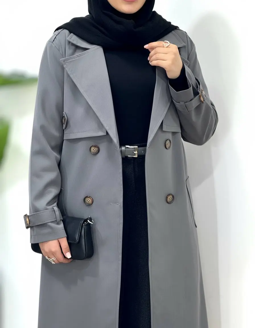 بارونی بلند آستردار آذین